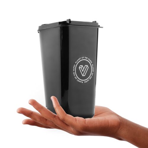 Trash can black hand