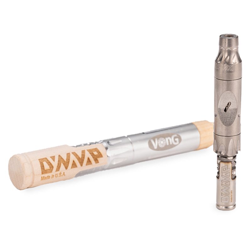 dynavap vong titanium straight view with package container