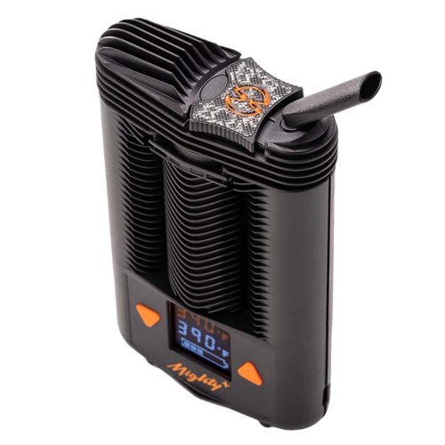 mighty plus vaporizer by storz and bickel side view with mouthpiece