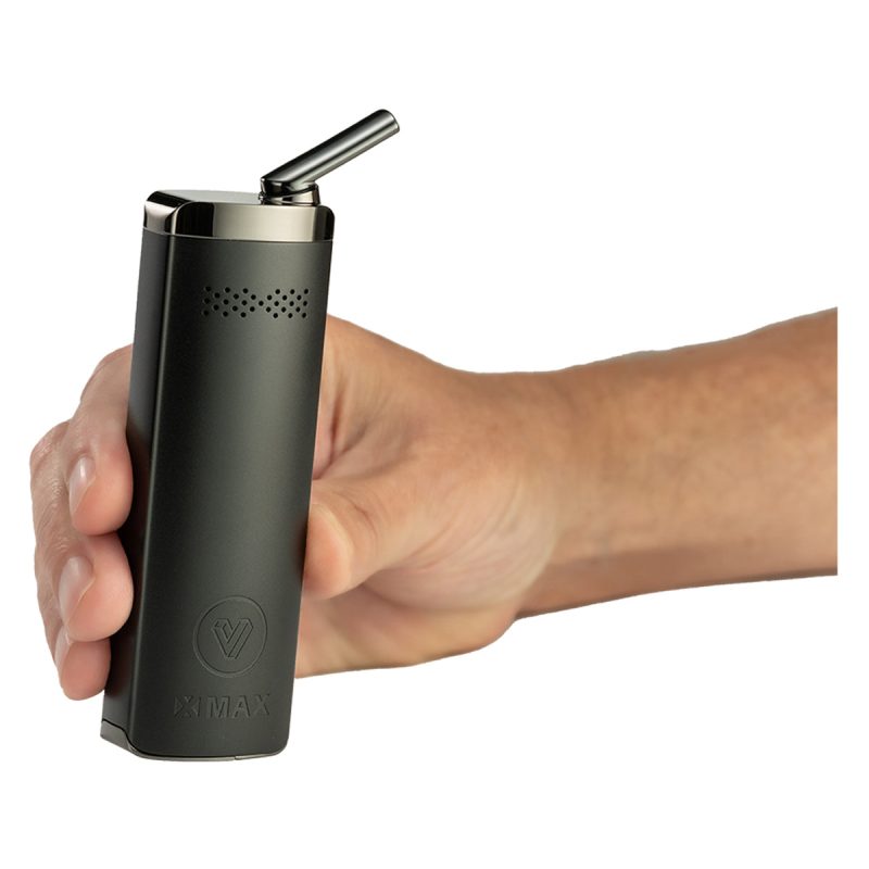 potv xmax starry v4 vaporizer black in hand view