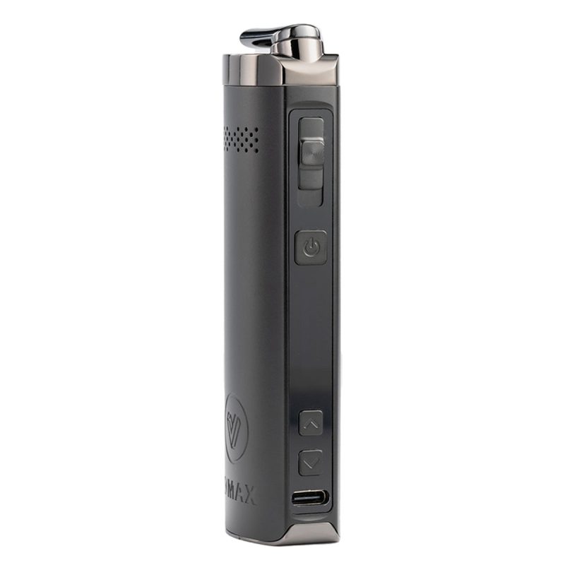 potv xmax starry v4 vaporizer black side view with power buttons